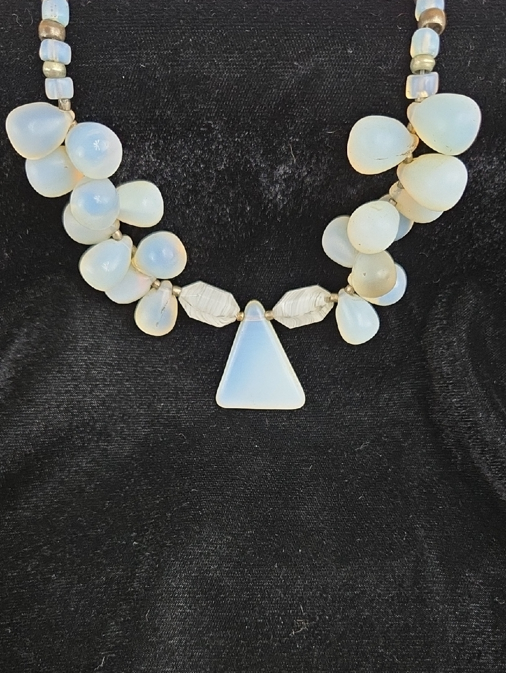 Opalescent Bead Statement Necklace - Blue
